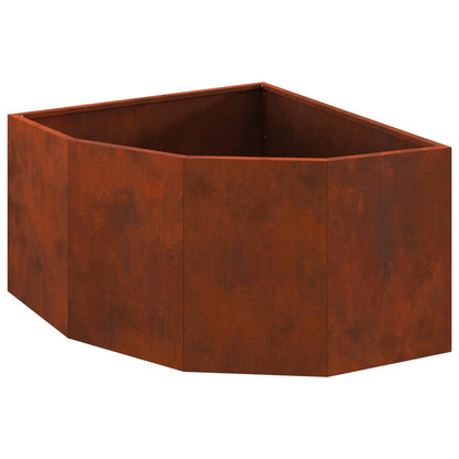 vidaXL Eckpflanzer Rostig 60 x 60 x 35 cm Wetterfeststahl