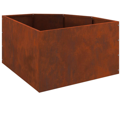 vidaXL Eckpflanzer Rostig 60 x 60 x 35 cm Wetterfeststahl