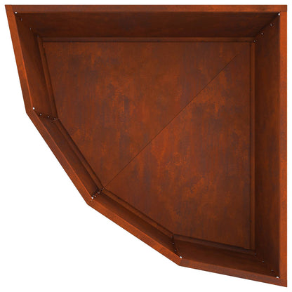 vidaXL Eckpflanzer Rostig 60 x 60 x 35 cm Wetterfeststahl