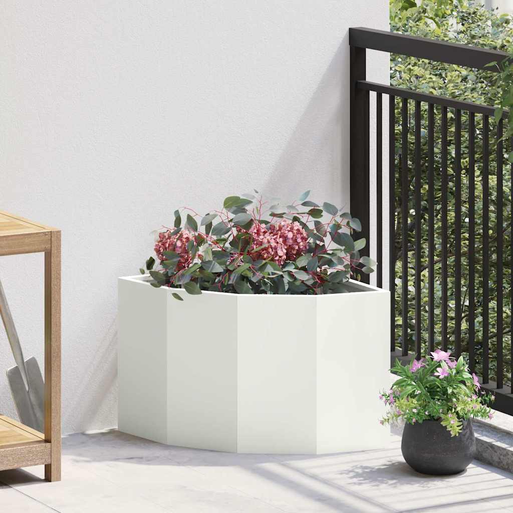 Eckpflanzer Weiß 45 x 45 x 35 cm Stahl