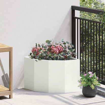 Eckpflanzer Weiß 45 x 45 x 35 cm Stahl