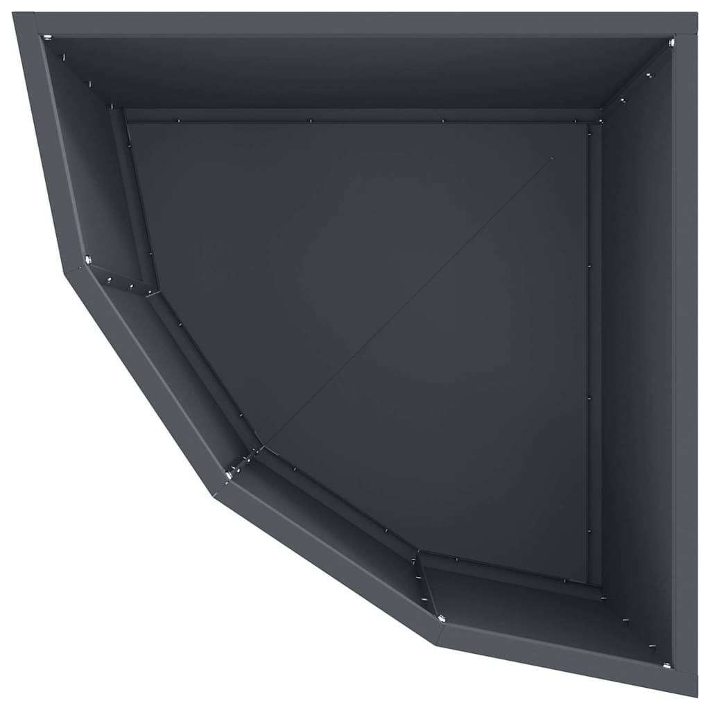 vidaXL Eckpflanzer Anthrazit 45 x 45 x 35 cm Stahl