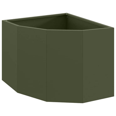 vidaXL Eckpflanzer Olivgrün 45 x 45 x 35 cm Stahl