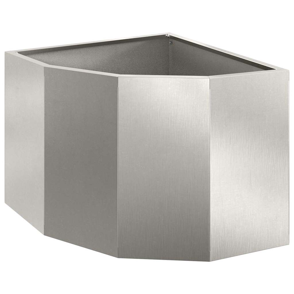 Eckpflanzer Silber 45 x 45 x 35 cm Edelstahl