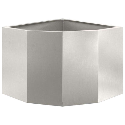 Eckpflanzer Silber 45 x 45 x 35 cm Edelstahl