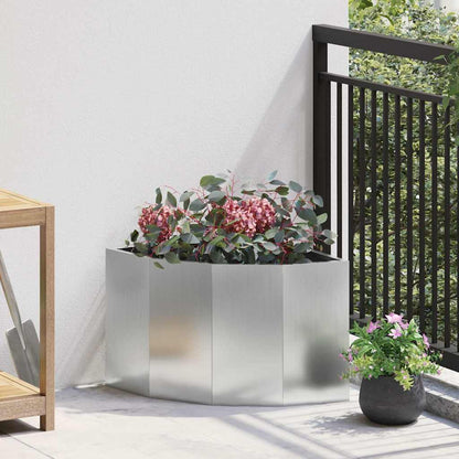 vidaXL Eckpflanzer Silber 45 x 45 x 35 cm Verzinkter Stahl