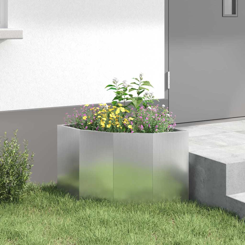 vidaXL Eckpflanzer Silber 45 x 45 x 35 cm Verzinkter Stahl