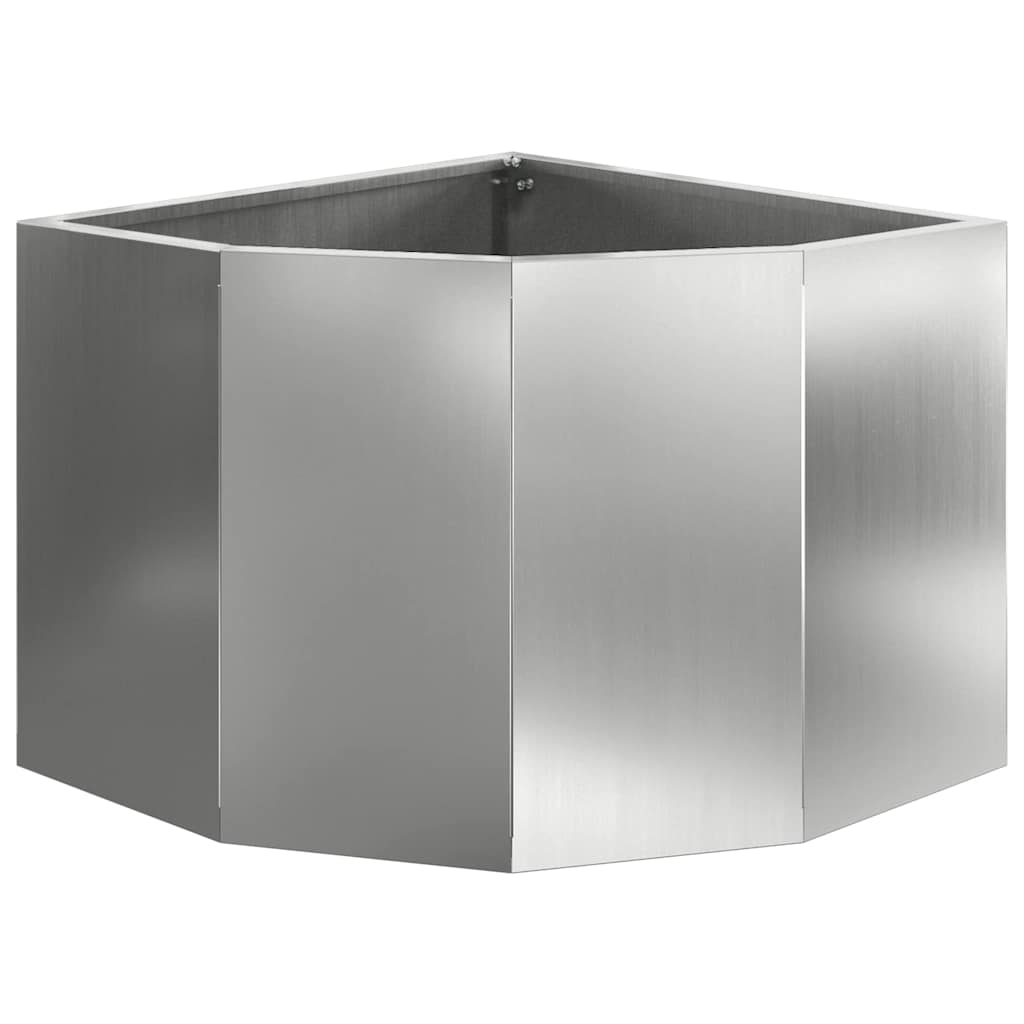 vidaXL Eckpflanzer Silber 45 x 45 x 35 cm Verzinkter Stahl