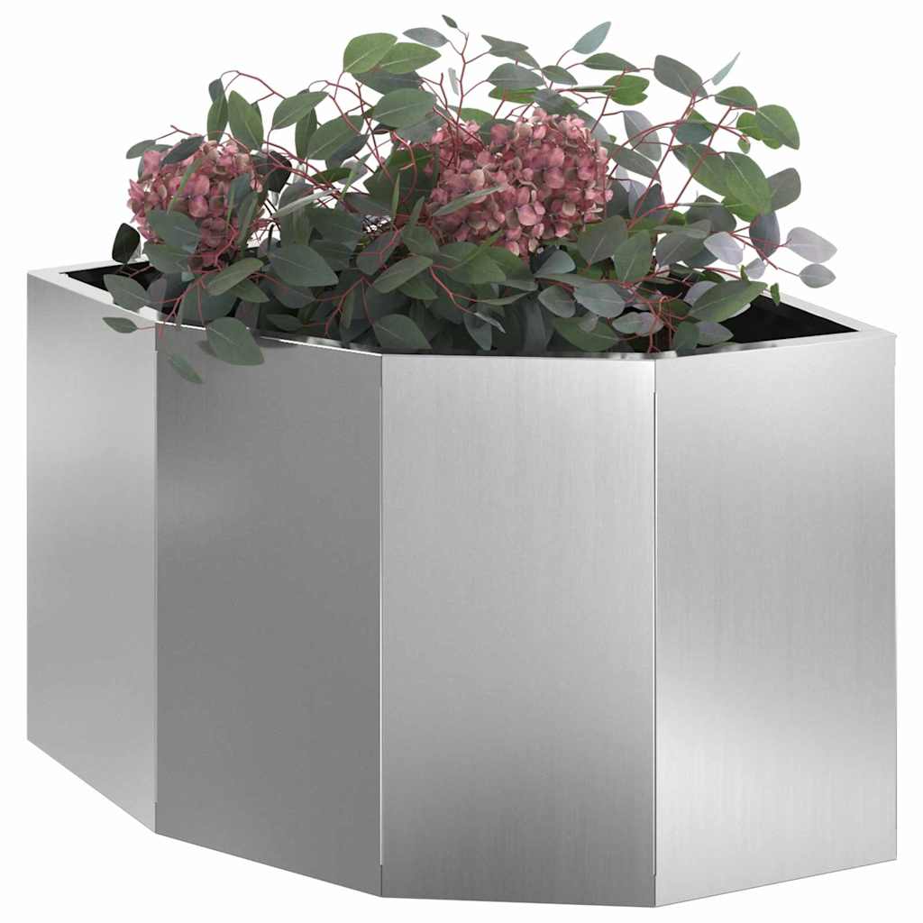 vidaXL Eckpflanzer Silber 45 x 45 x 35 cm Verzinkter Stahl