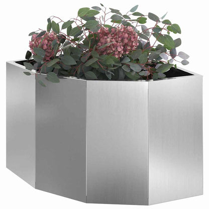 vidaXL Eckpflanzer Silber 45 x 45 x 35 cm Verzinkter Stahl