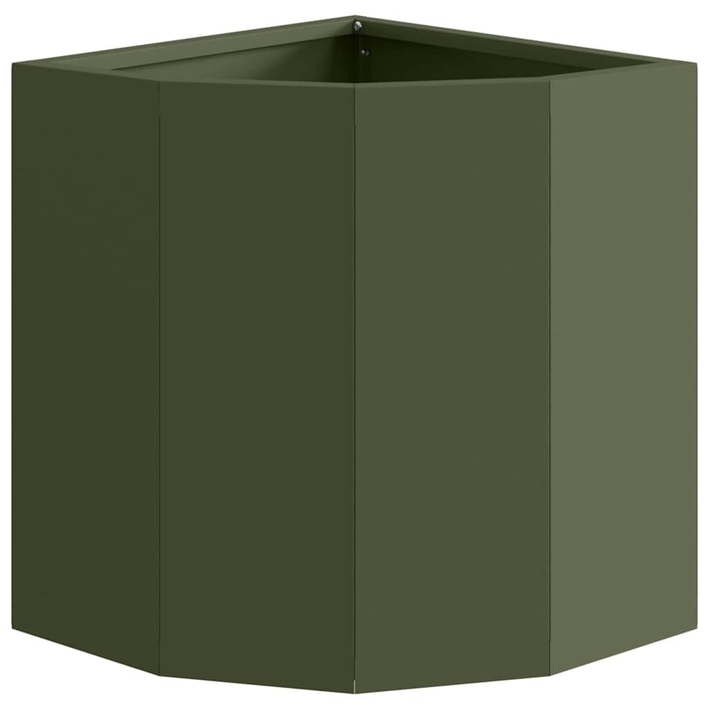 vidaXL Eckpflanzer Olivgrün 30 x 30 x 35 cm Stahl