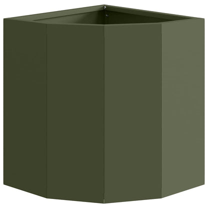 vidaXL Eckpflanzer Olivgrün 30 x 30 x 35 cm Stahl