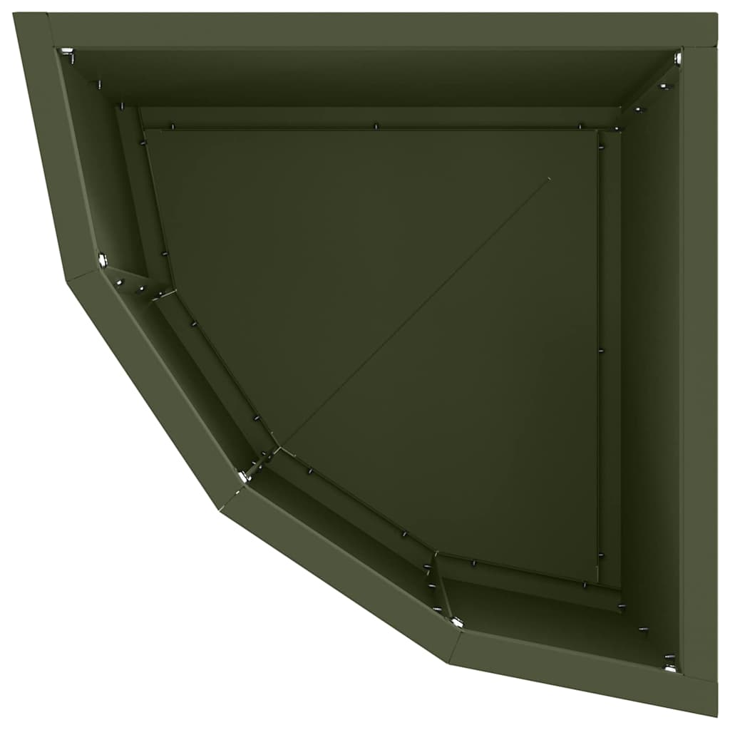 vidaXL Eckpflanzer Olivgrün 30 x 30 x 35 cm Stahl