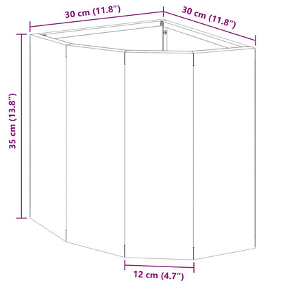 vidaXL Eckpflanzer Silber 30 x 30 x 35 cm Edelstahl