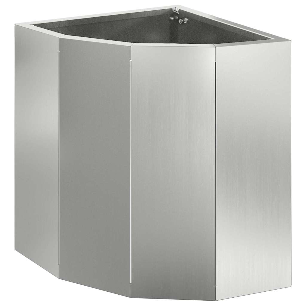 vidaXL Eckpflanzer Silber 30 x 30 x 35 cm Verzinkter Stahl