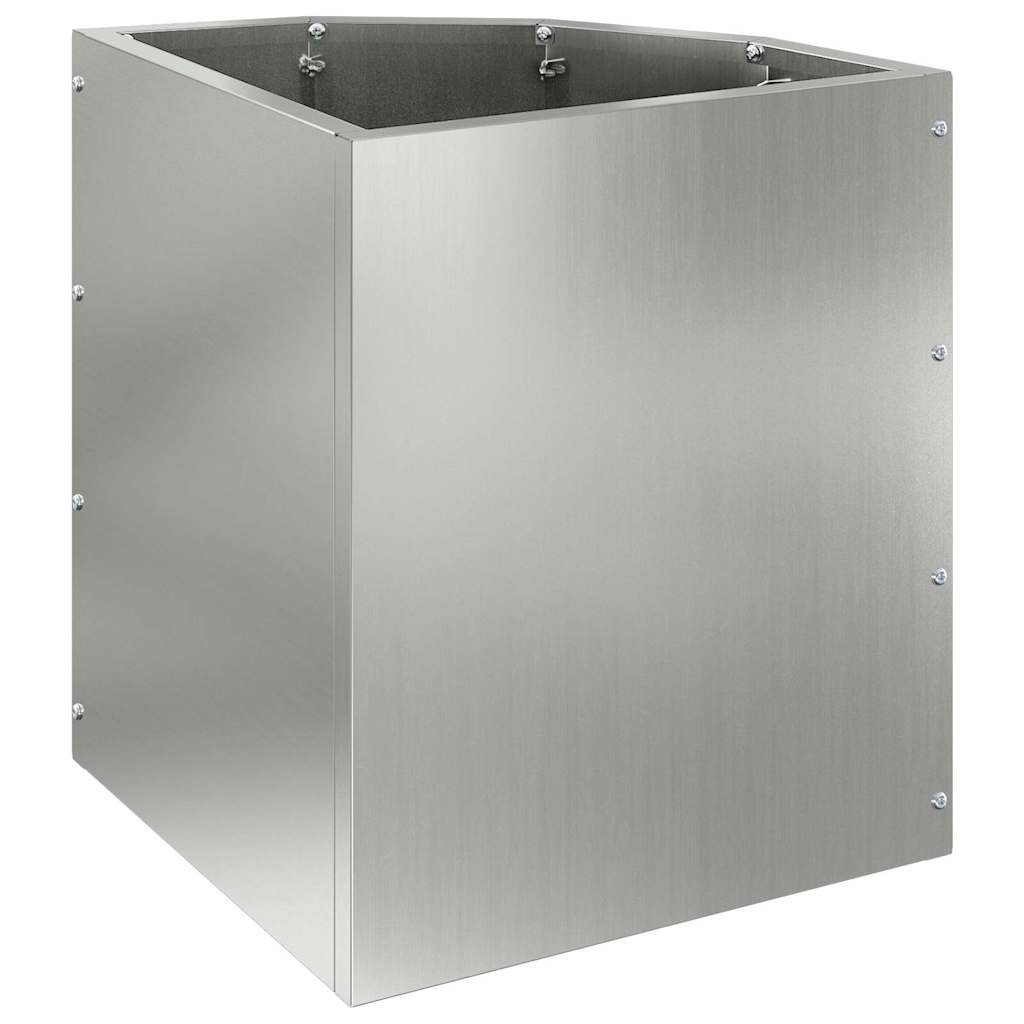 vidaXL Eckpflanzer Silber 30 x 30 x 35 cm Verzinkter Stahl