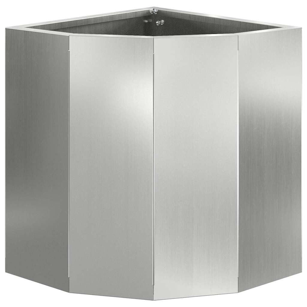 vidaXL Eckpflanzer Silber 30 x 30 x 35 cm Verzinkter Stahl