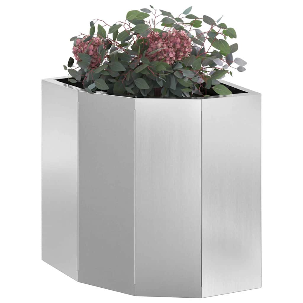 vidaXL Eckpflanzer Silber 30 x 30 x 35 cm Verzinkter Stahl