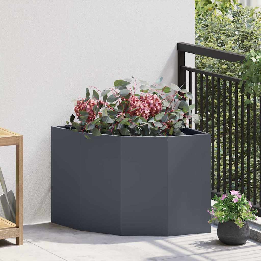 vidaXL Eckpflanzer Anthrazit 60 x 60 x 50 cm Stahl