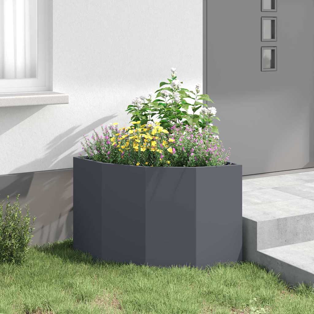 vidaXL Eckpflanzer Anthrazit 60 x 60 x 50 cm Stahl