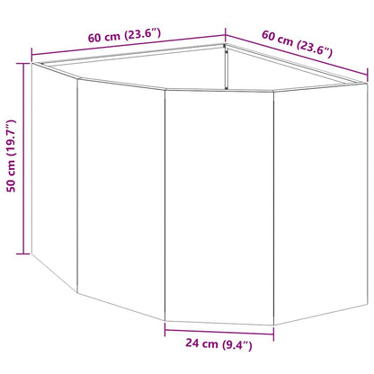 vidaXL Eckpflanzer Anthrazit 60 x 60 x 50 cm Stahl