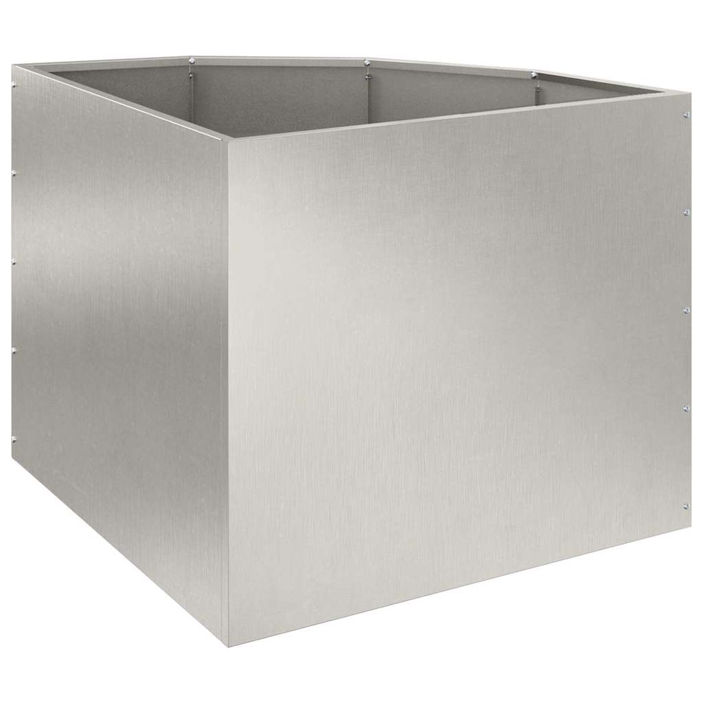 Eckpflanzer Silber 60 x 60 x 50 cm Edelstahl