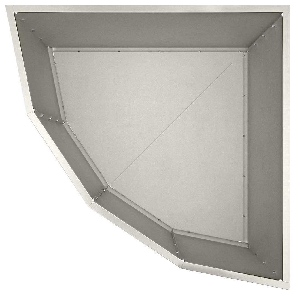 Eckpflanzer Silber 60 x 60 x 50 cm Edelstahl