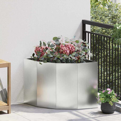 vidaXL Eckpflanzer Silber 60 x 60 x 50 cm Verzinkter Stahl