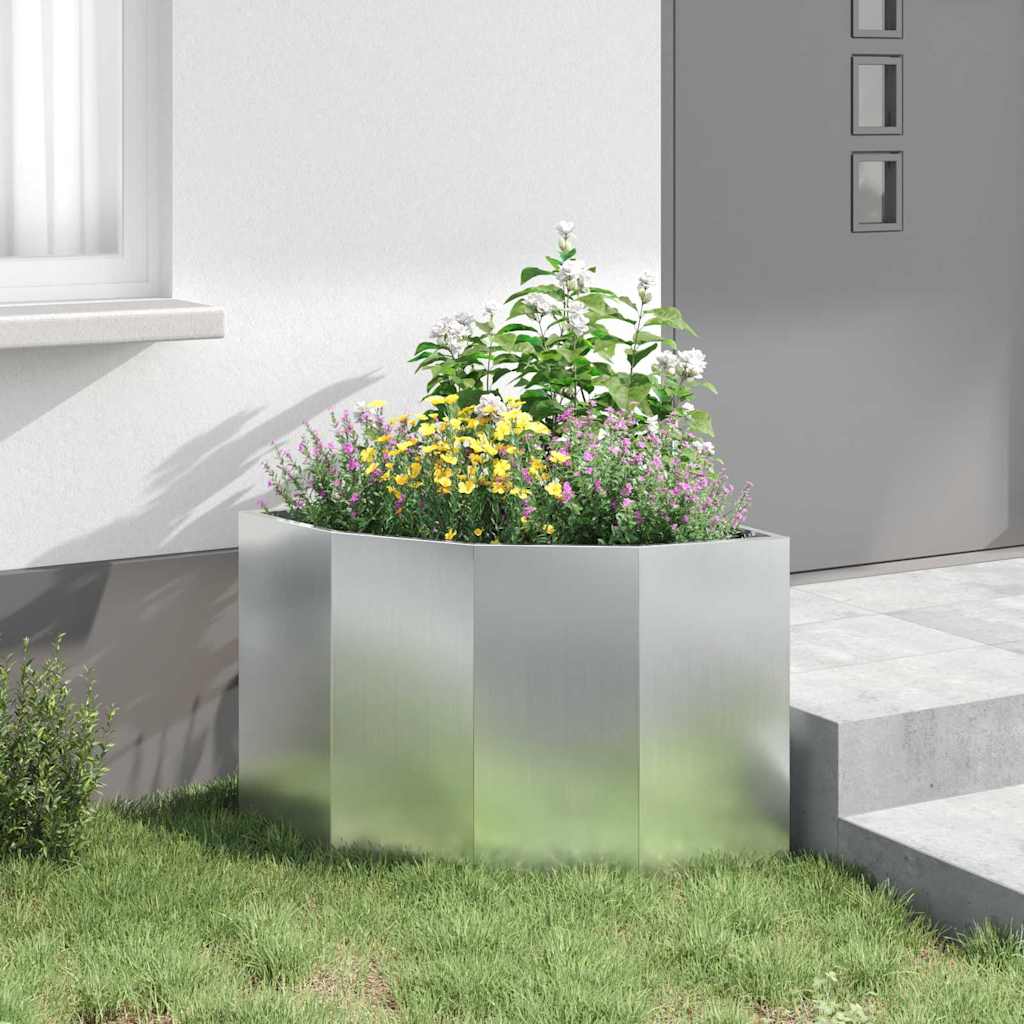 vidaXL Eckpflanzer Silber 60 x 60 x 50 cm Verzinkter Stahl