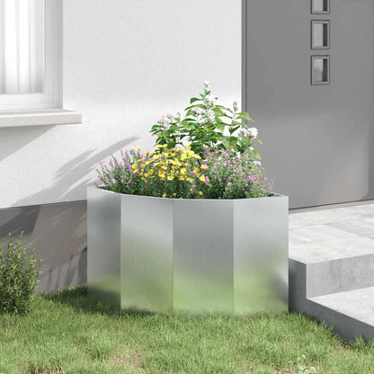 vidaXL Eckpflanzer Silber 60 x 60 x 50 cm Verzinkter Stahl