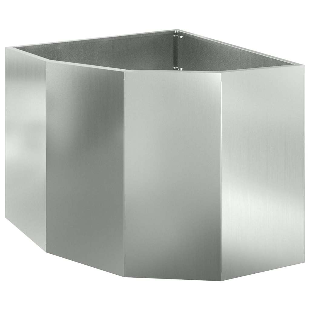 vidaXL Eckpflanzer Silber 60 x 60 x 50 cm Verzinkter Stahl