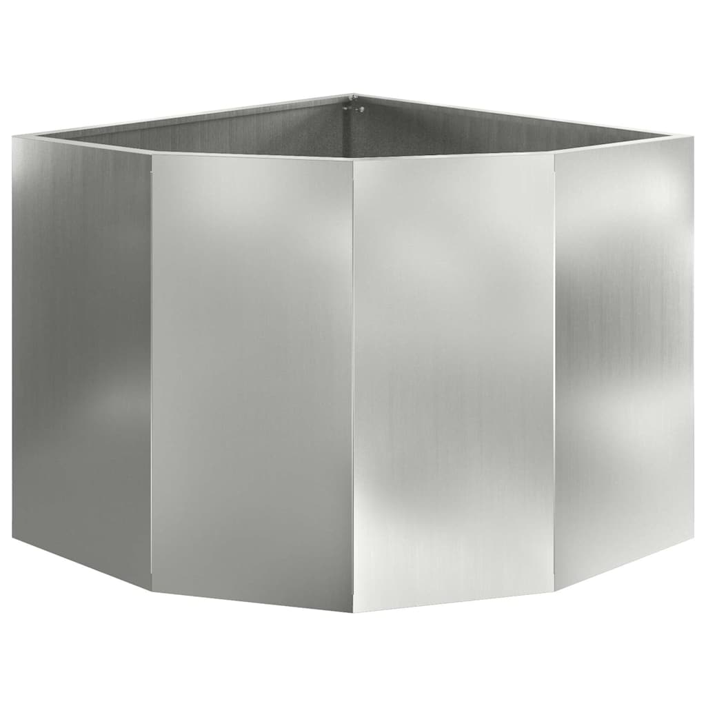 vidaXL Eckpflanzer Silber 60 x 60 x 50 cm Verzinkter Stahl