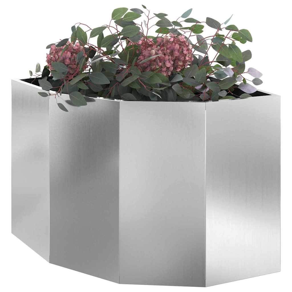 vidaXL Eckpflanzer Silber 60 x 60 x 50 cm Verzinkter Stahl