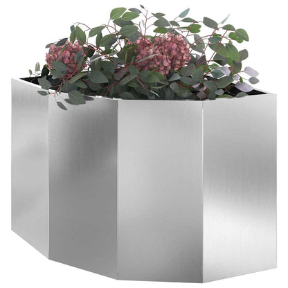 vidaXL Eckpflanzer Silber 60 x 60 x 50 cm Verzinkter Stahl