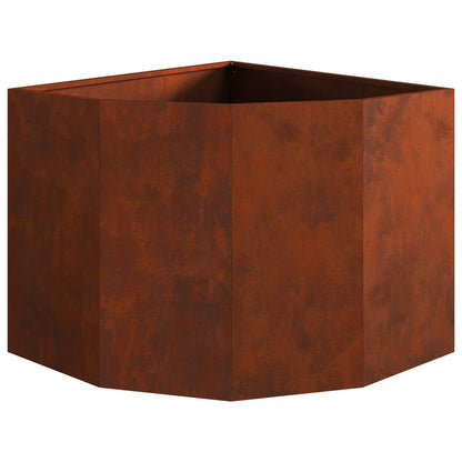 vidaXL Eckpflanzer Rostig 60 x 60 x 50 cm Wetterfeststahl