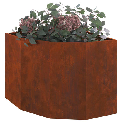vidaXL Eckpflanzer Rostig 60 x 60 x 50 cm Wetterfeststahl