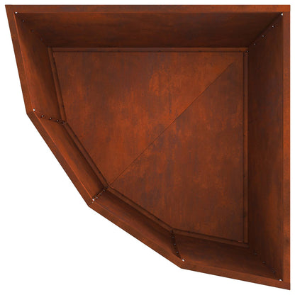 vidaXL Eckpflanzer Rostig 60 x 60 x 50 cm Wetterfeststahl