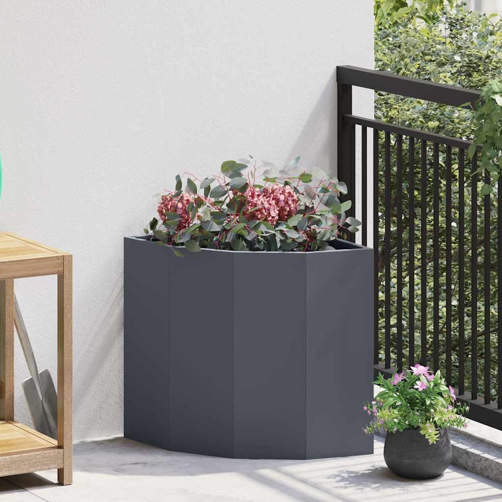 vidaXL Eckpflanzer Anthrazit 45 x 45 x 50 cm Stahl