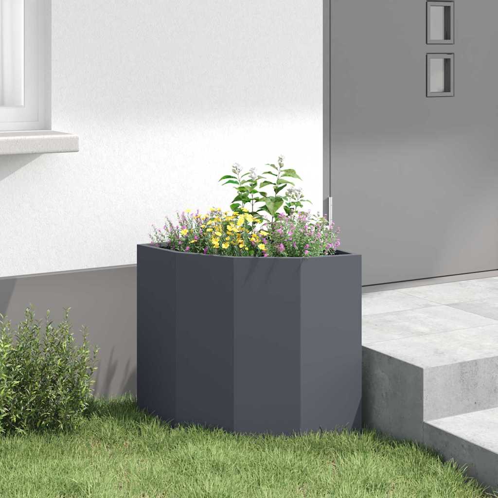 vidaXL Eckpflanzer Anthrazit 45 x 45 x 50 cm Stahl
