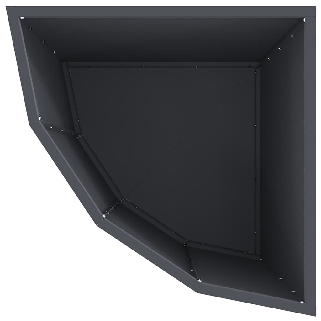vidaXL Eckpflanzer Anthrazit 45 x 45 x 50 cm Stahl