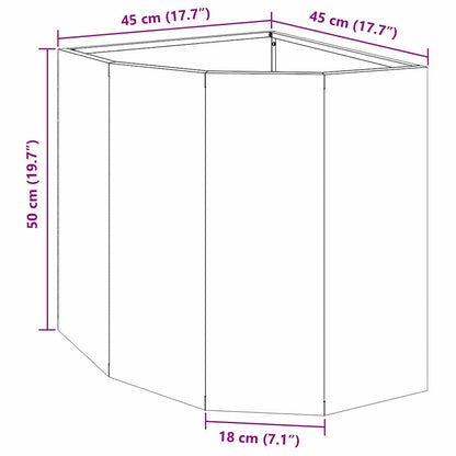vidaXL Eckpflanzer Silber 45 x 45 x 50 cm Edelstahl
