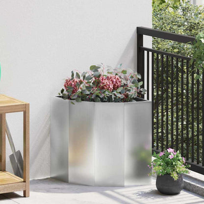vidaXL Eckpflanzer Silber 45 x 45 x 50 cm Verzinkter Stahl