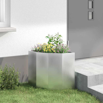 vidaXL Eckpflanzer Silber 45 x 45 x 50 cm Verzinkter Stahl