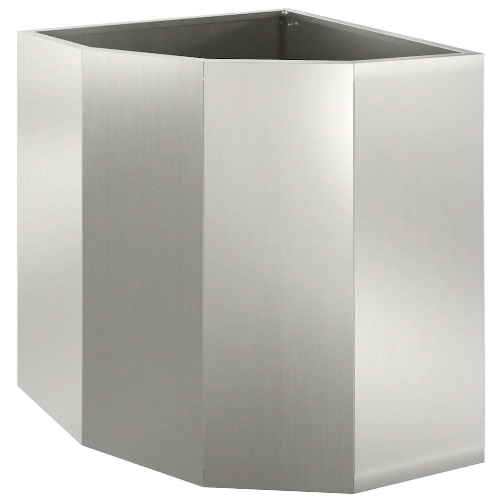 vidaXL Eckpflanzer Silber 45 x 45 x 50 cm Verzinkter Stahl