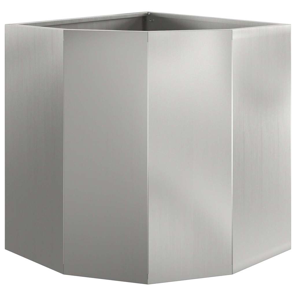 vidaXL Eckpflanzer Silber 45 x 45 x 50 cm Verzinkter Stahl