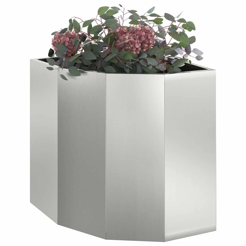 vidaXL Eckpflanzer Silber 45 x 45 x 50 cm Verzinkter Stahl