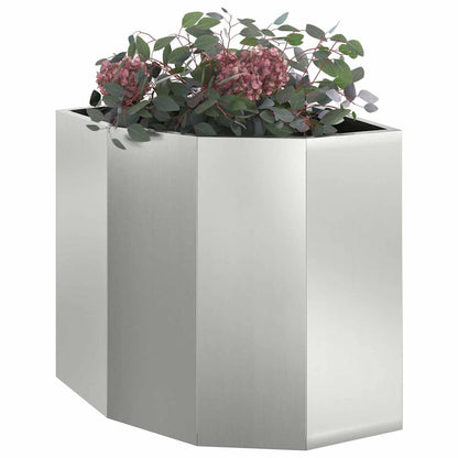 vidaXL Eckpflanzer Silber 45 x 45 x 50 cm Verzinkter Stahl