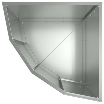 vidaXL Eckpflanzer Silber 45 x 45 x 50 cm Verzinkter Stahl