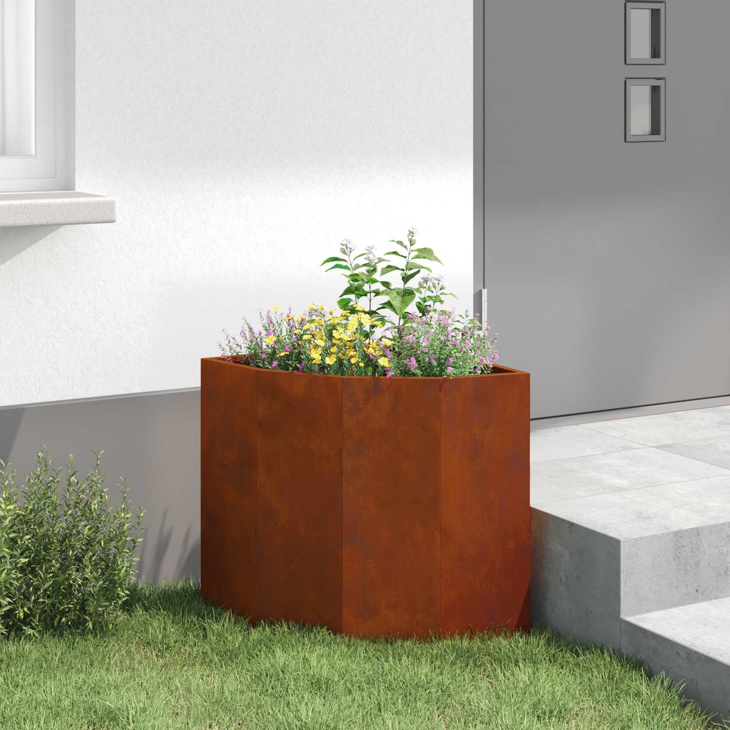vidaXL Eckpflanzer Rostig 45 x 45 x 50 cm Wetterfeststahl