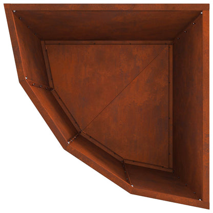 vidaXL Eckpflanzer Rostig 45 x 45 x 50 cm Wetterfeststahl
